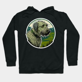 Irish Wolfhound Camouflage Motif Hoodie